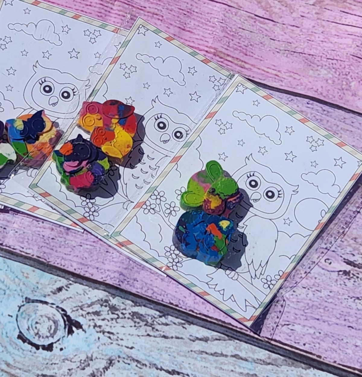 Owl Coloring Page with Crayon Kit: Woodland Party Favor