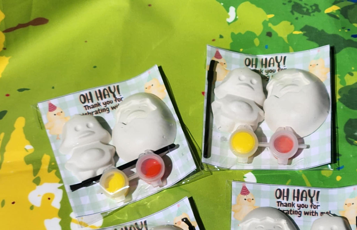 Chick & Egg Birthday Party Favor | Party Activity | Painting Kit for Kids | Non-Toxic| Birthday Party Favor | Paint Your Own Figurine