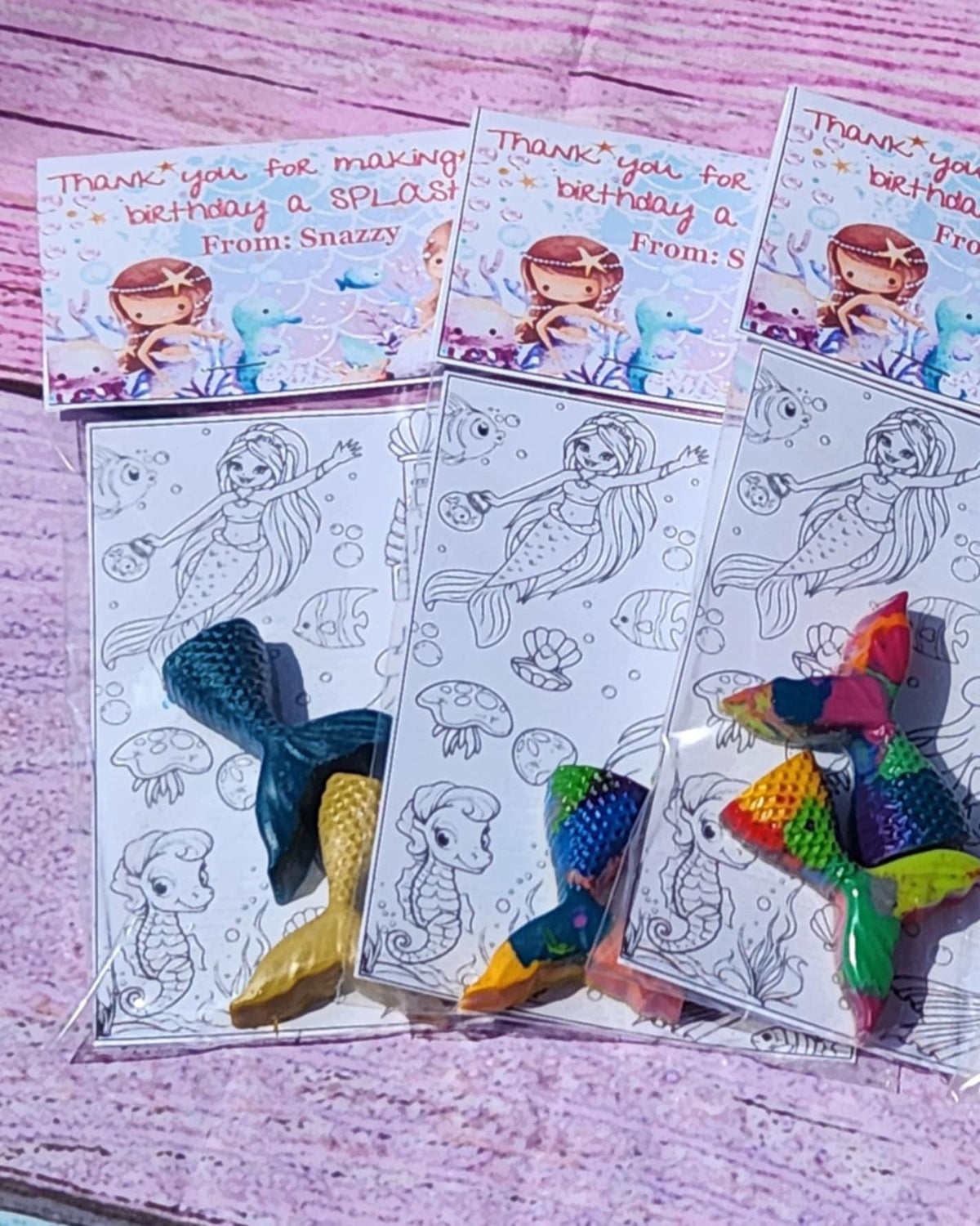 Personalized Personalized Mermaid Coloring Party Favors | Personalized Gifts | Non-Toxic Kids Crayons | Birthday Favors & Class Handouts