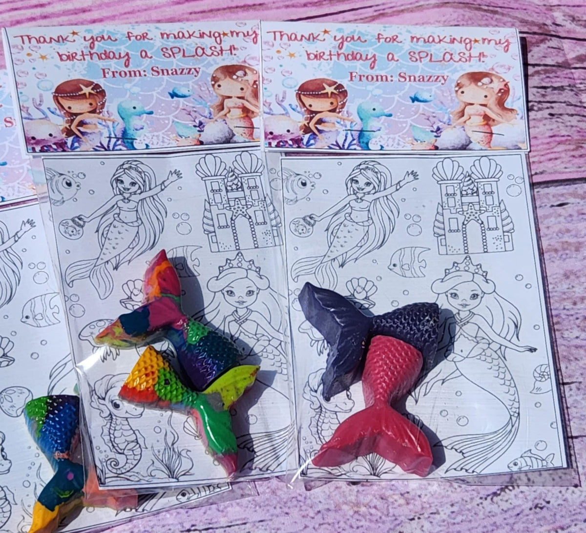 Personalized Personalized Mermaid Coloring Party Favors | Personalized Gifts | Non-Toxic Kids Crayons | Birthday Favors & Class Handouts