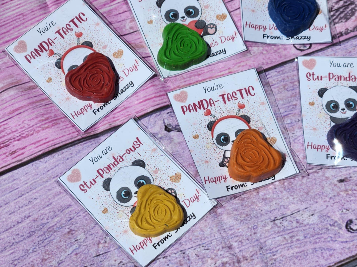 Panda Valentines Day Cards: Personalized Classroom Gifts with Crayon