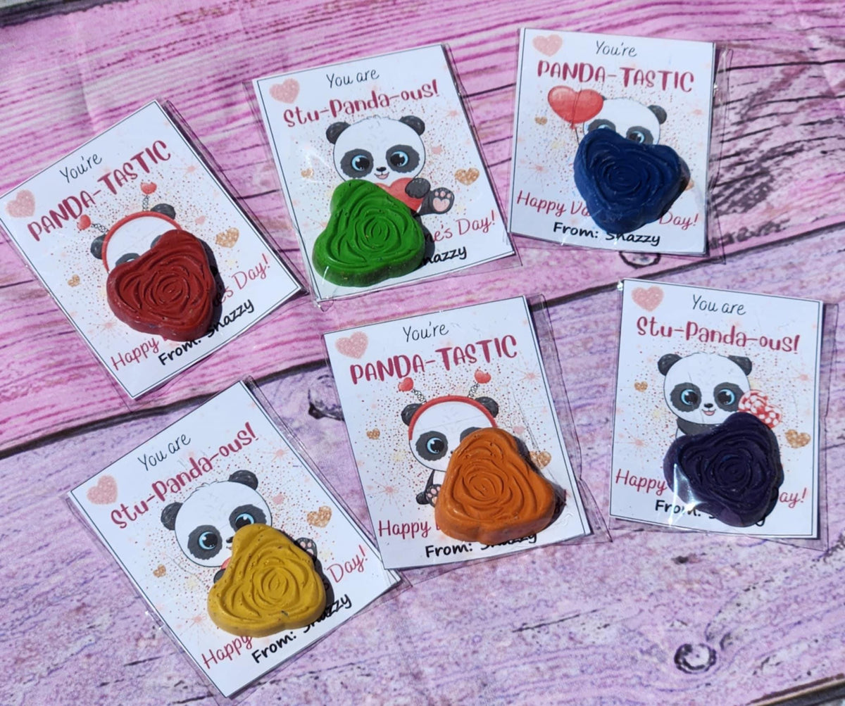 Panda Valentines Day Cards: Personalized Classroom Gifts with Crayon