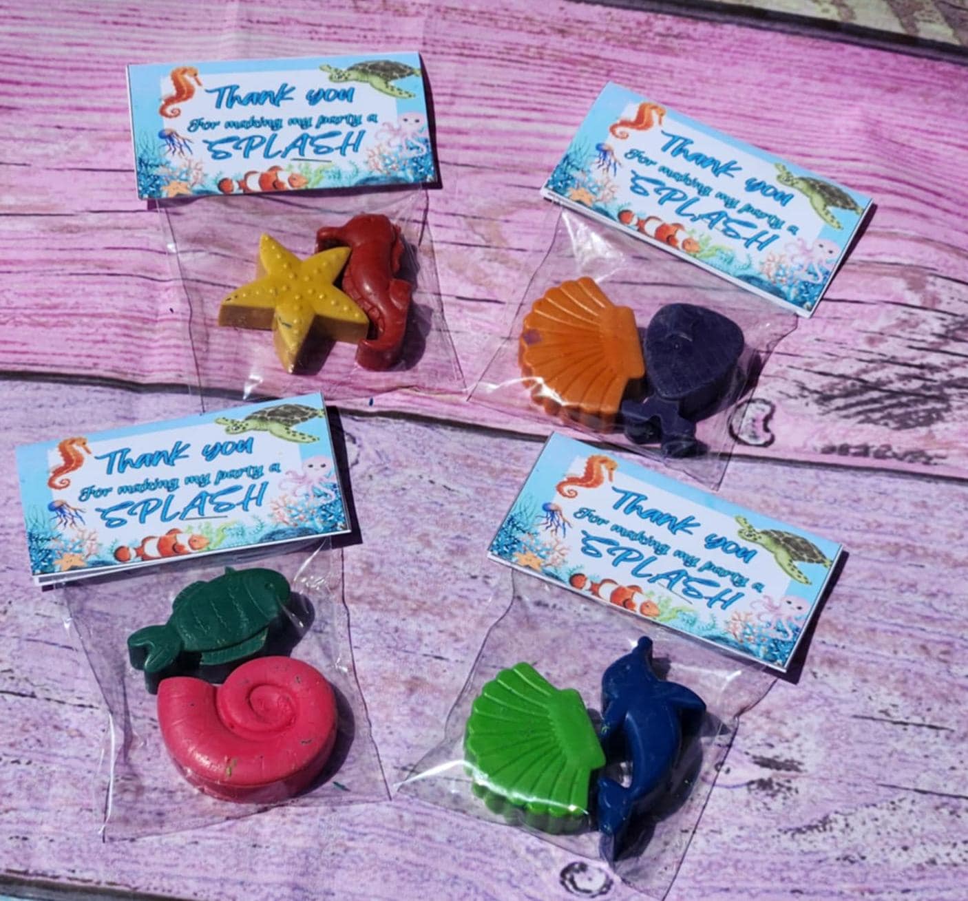 Ocean Theme Crayons for Kids | Under the Sea Party Favors | Non-Toxic Sea Life Crayons | Kids Birthday Party Supplies