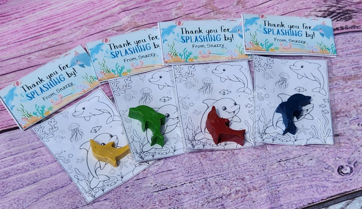 Dolphin Coloring Kit: Handmade Crayon Party Favors