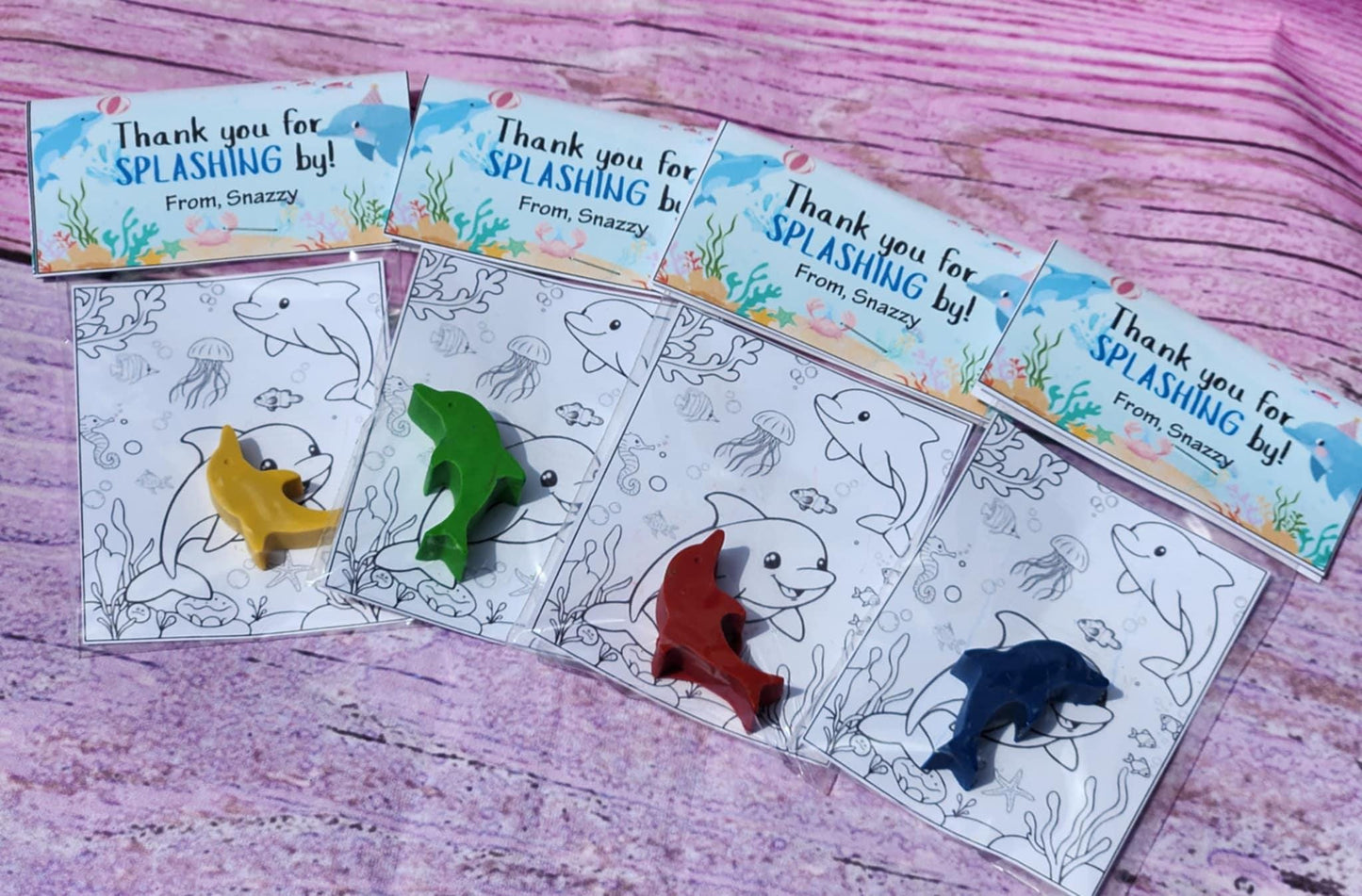 Dolphin Coloring Kit: Handmade Crayon Party Favors