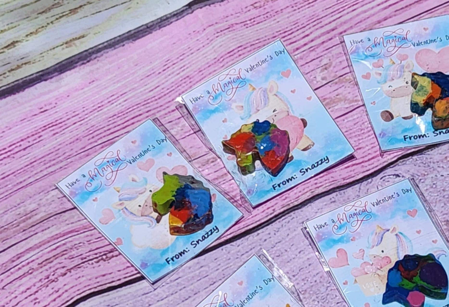 Unicorn Crayons: Personalized Valentine's Day Cards, Kids Favors