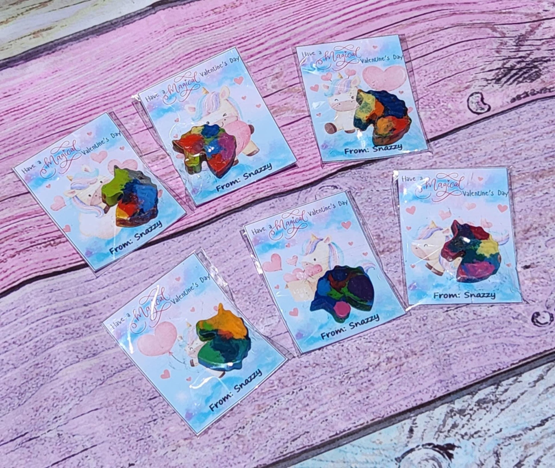 Unicorn Crayons: Personalized Valentine's Day Cards, Kids Favors