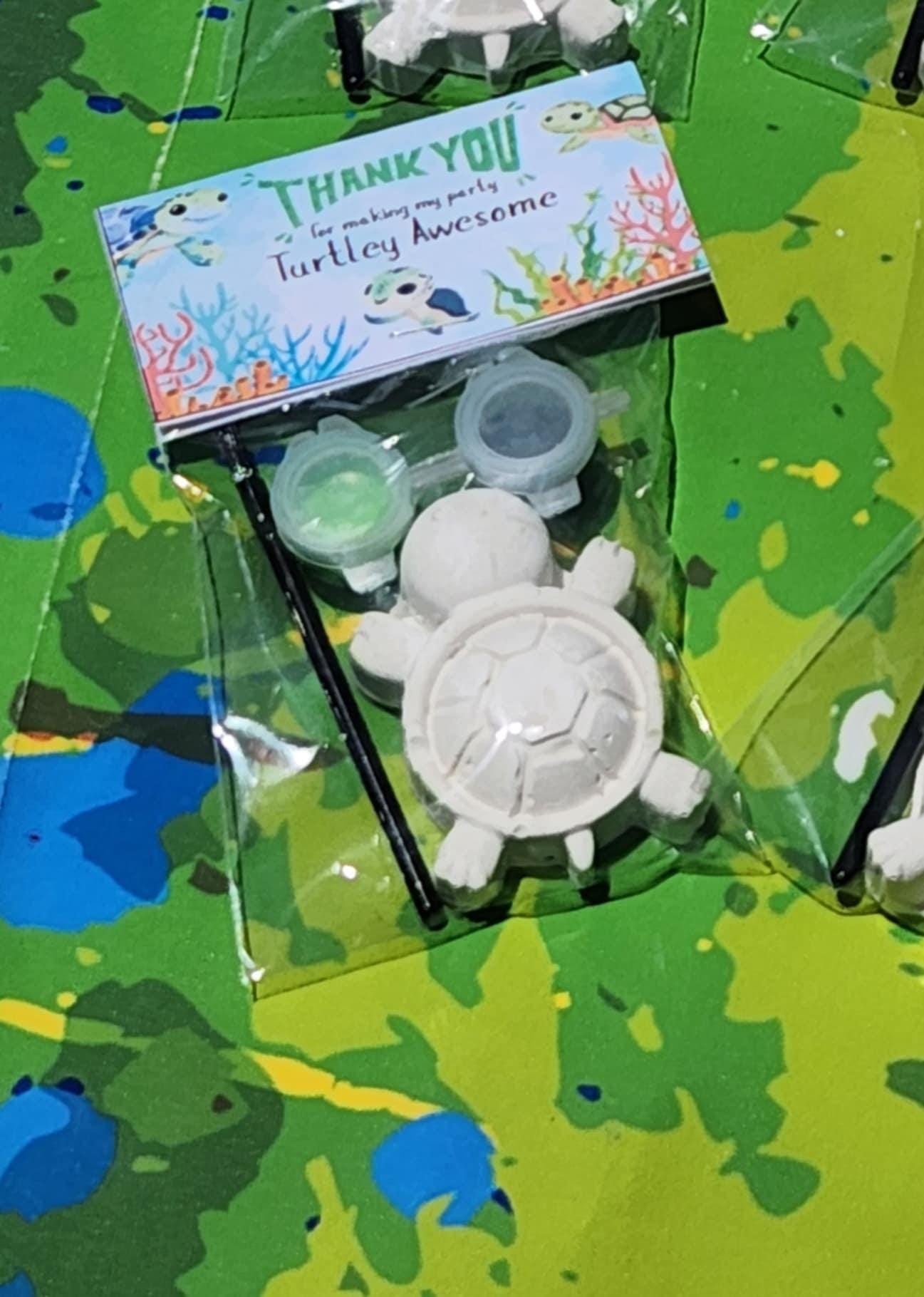 Turtle Plaster Paint Kits for Kids – DIY Sea Turtle Craft – Birthday Party Favors – Ocean Party Activity – Non-Toxic Art Kit