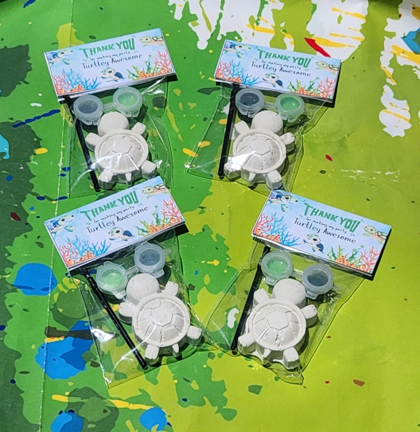 Turtle Plaster Paint Kits for Kids – DIY Sea Turtle Craft – Birthday Party Favors – Ocean Party Activity – Non-Toxic Art Kit