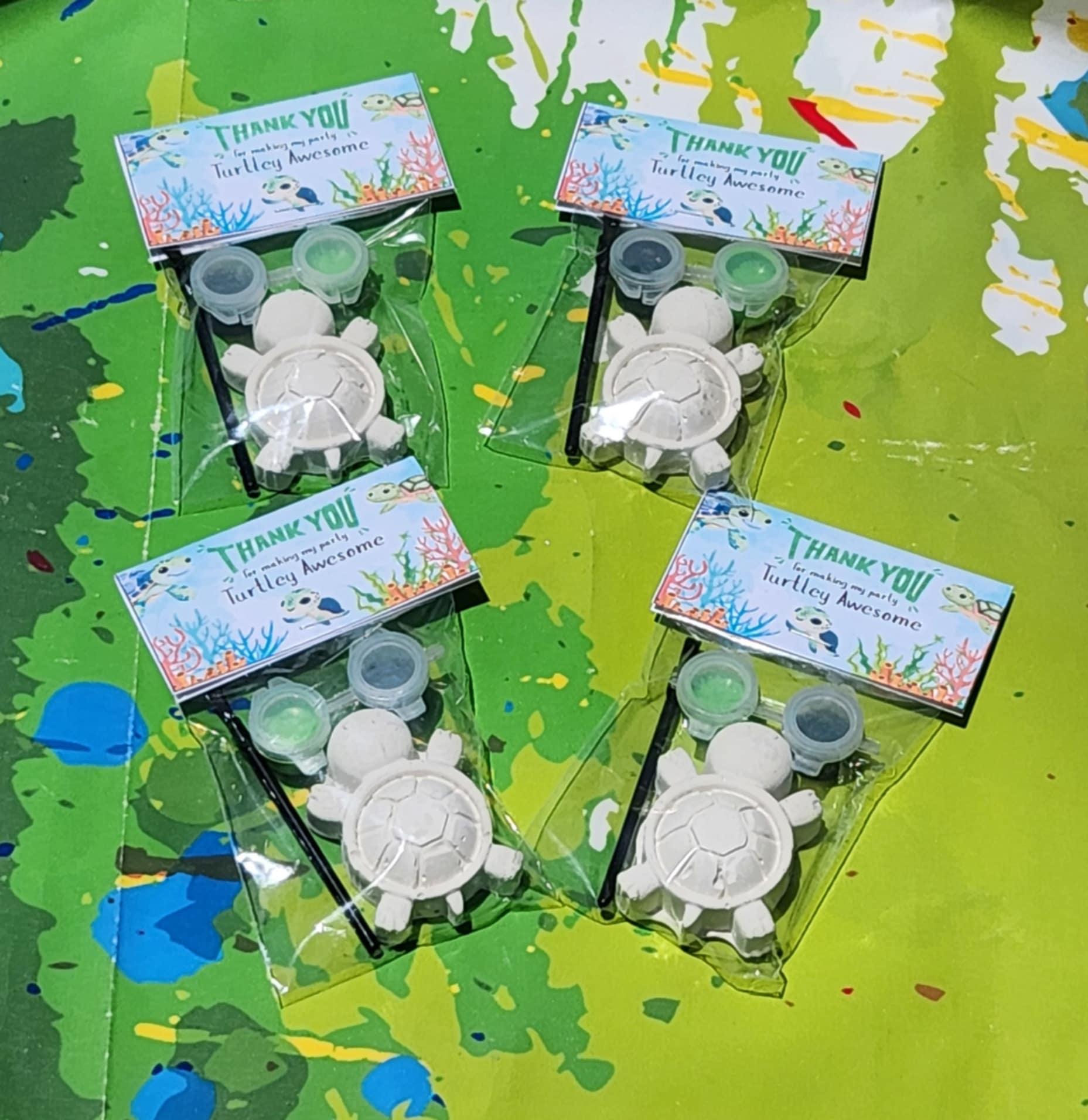 Turtle Plaster Paint Kits for Kids – DIY Sea Turtle Craft – Birthday Party Favors – Ocean Party Activity – Non-Toxic Art Kit