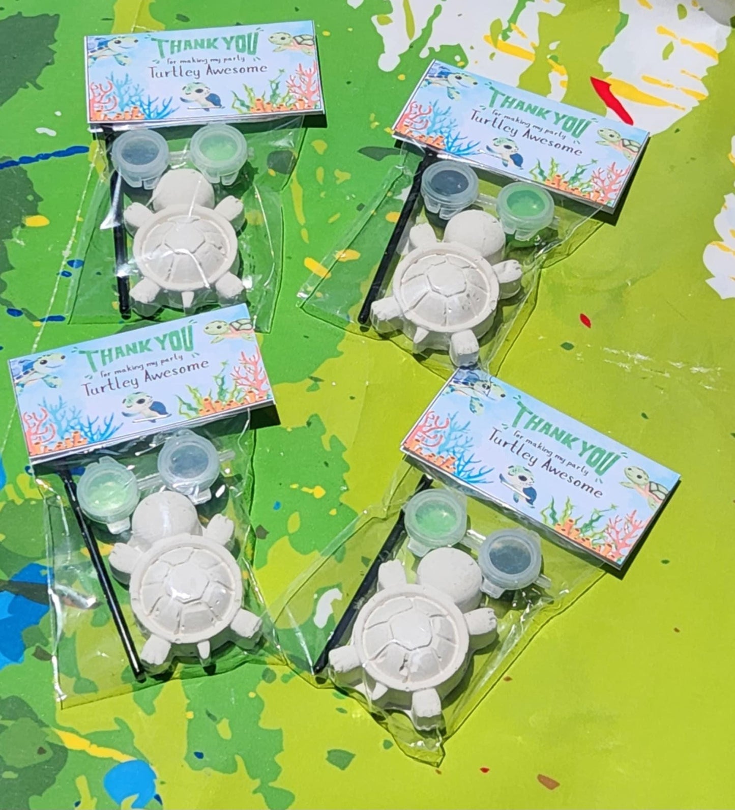 Turtle Plaster Paint Kits for Kids – DIY Sea Turtle Craft – Birthday Party Favors – Ocean Party Activity – Non-Toxic Art Kit