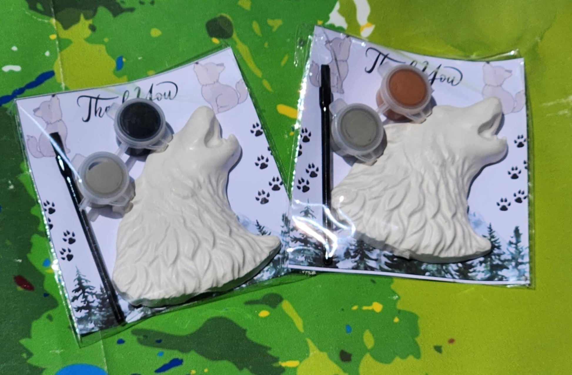 Wolf Paint Kits for Kids | DIY Art Activity | Wolf-Themed Birthday Party Favors | Non-Candy Goodie Bag Idea | Creative Kids Craft Kit
