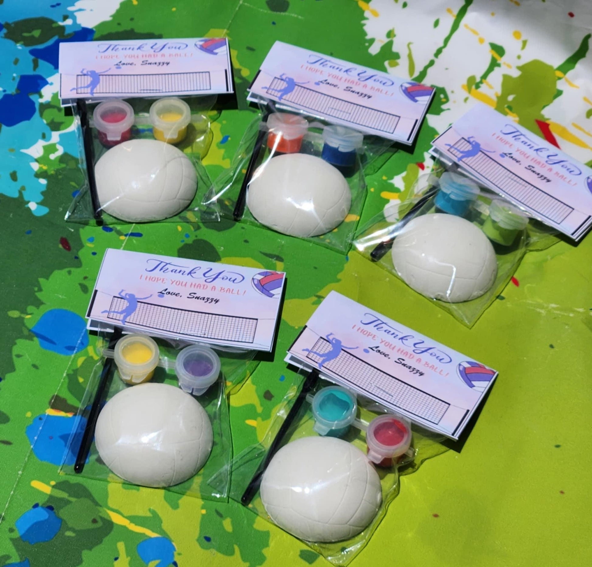 Volleyball Paint Kits for Kids | DIY Sports Craft | Volleyball Birthday Party Favors | Non-Candy Goodie Bag Idea | Kids Painting Activity