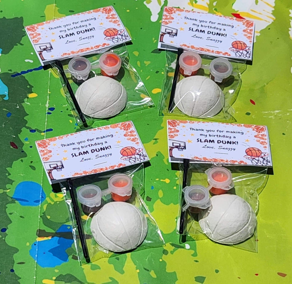 Basketball Paint Kits for Kids | Sports Party Favors | DIY Craft Kits | Basketball Birthday Goodie Bags | Non-Candy Gift Ideas