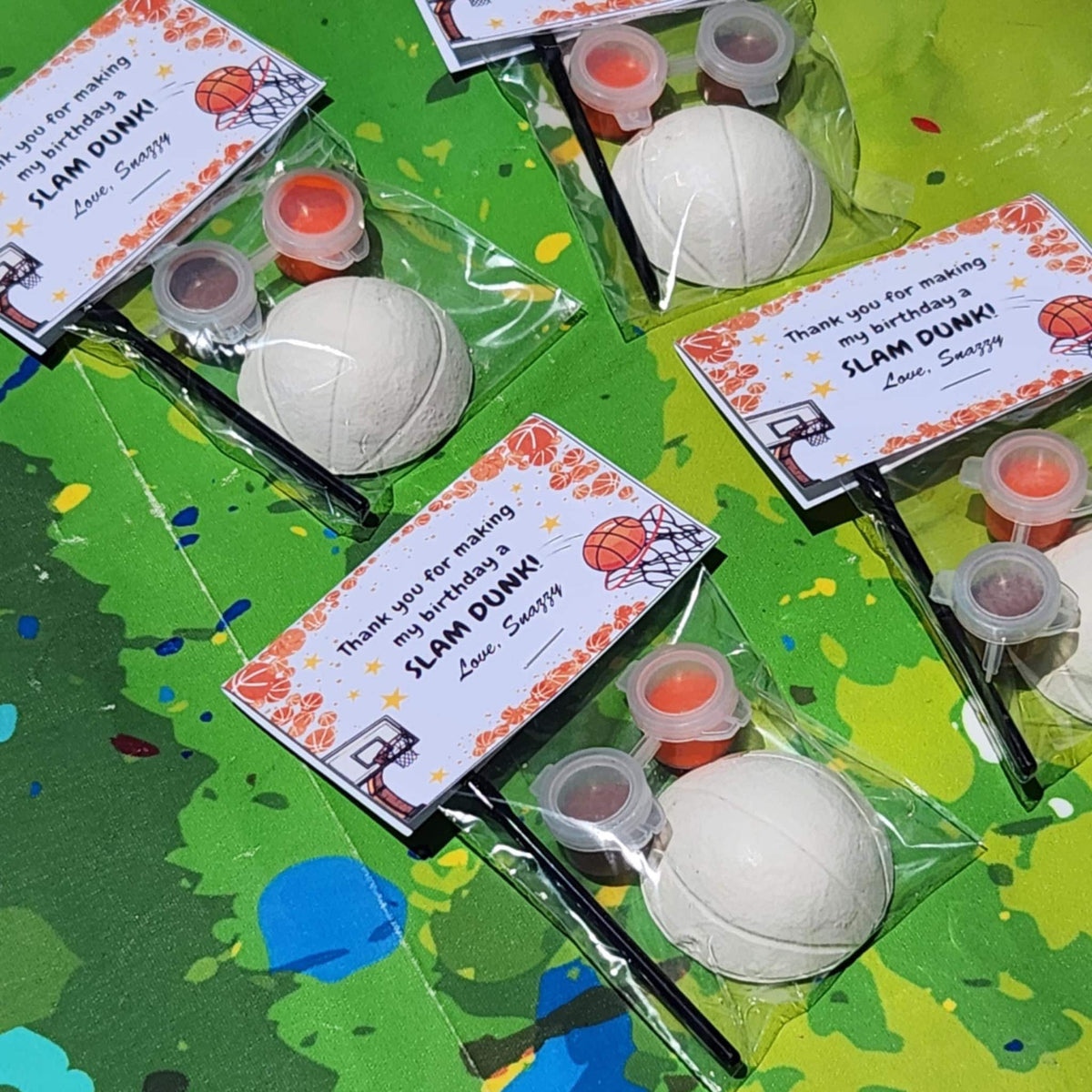 Basketball Paint Kits for Kids | Sports Party Favors | DIY Craft Kits | Basketball Birthday Goodie Bags | Non-Candy Gift Ideas