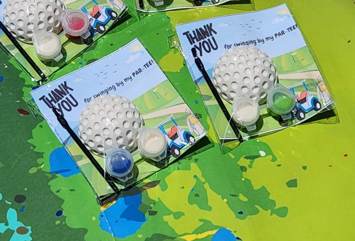 Golf Paint Party Kits for Kids | Golf Party Favors | Mini Golf Birthday Goodie Bags | Sports DIY Craft Kit | Non-Candy Activity for Kids