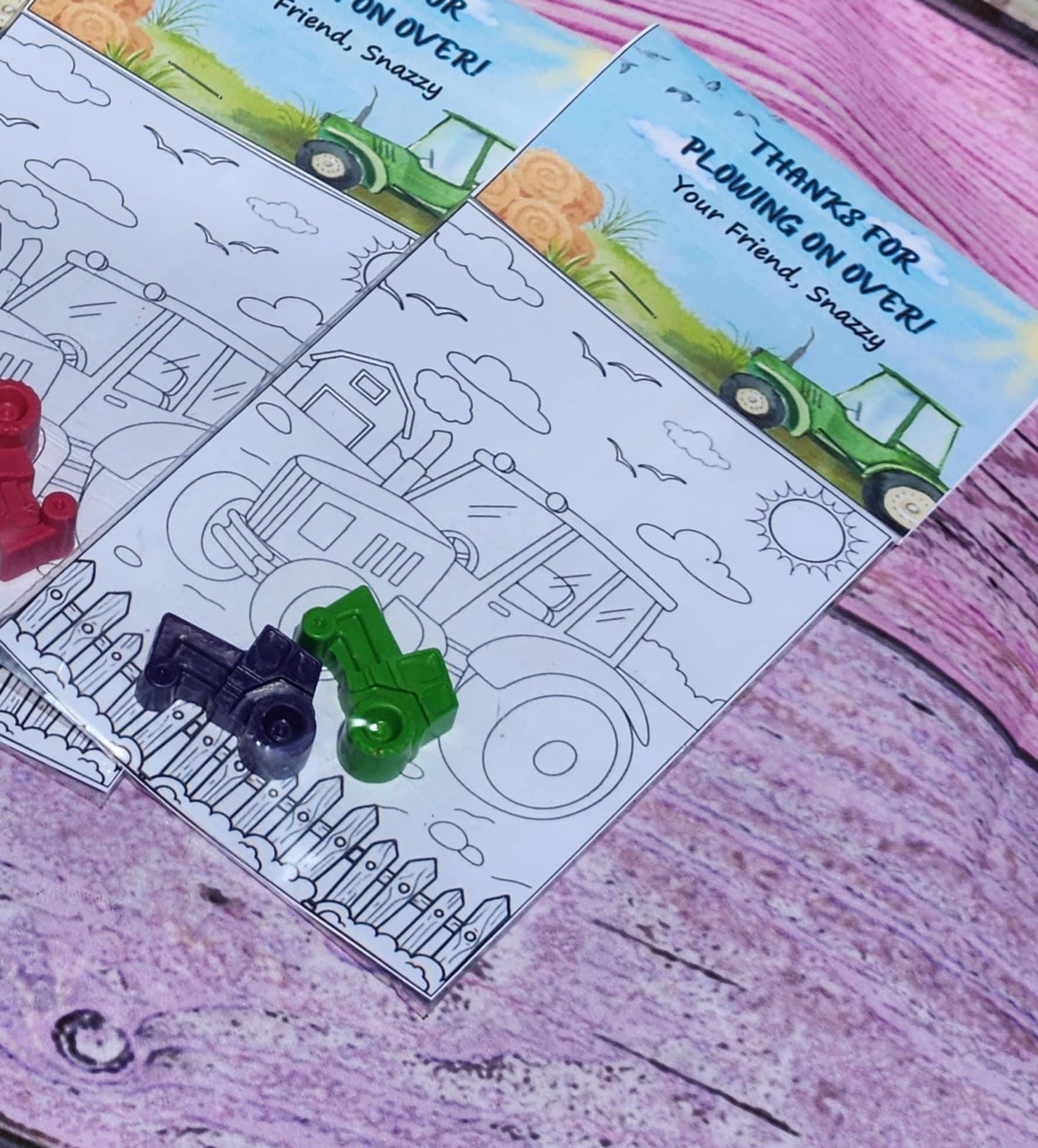 Farm Tractor Party Favors | Barnyard Coloring Kit | Personalized Crayon Set | Barn Birthday | Tractor Crayons | Kids Party Activity