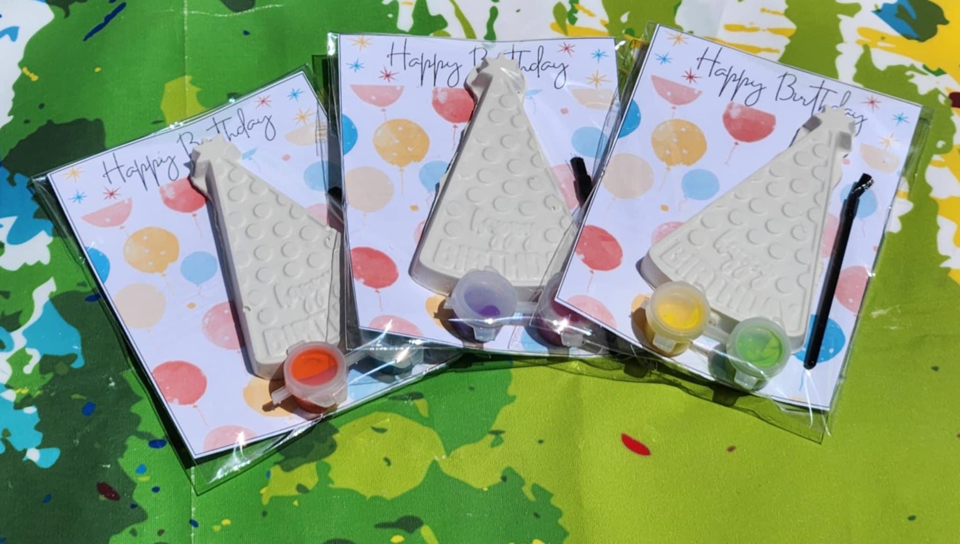 Birthday Hat Plaster Paint Kit: Kids Party Favors, DIY Craft