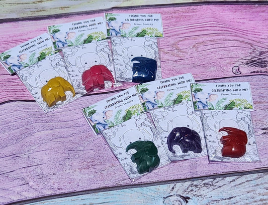 Elephant Crayon Party Favors – Kids Birthday Favors – Animal Party Goodie Bag Gifts – Non-Toxic Crayons – Zoo Theme – Class Party Favor