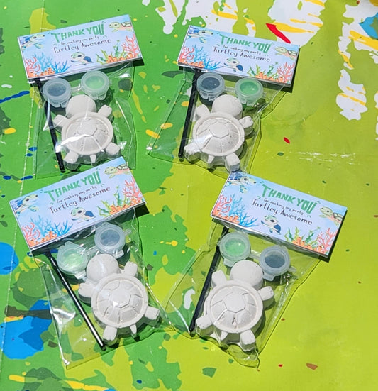 Turtle Plaster Paint Kits for Kids – DIY Sea Turtle Craft – Birthday Party Favors – Ocean Party Activity – Non-Toxic Art Kit