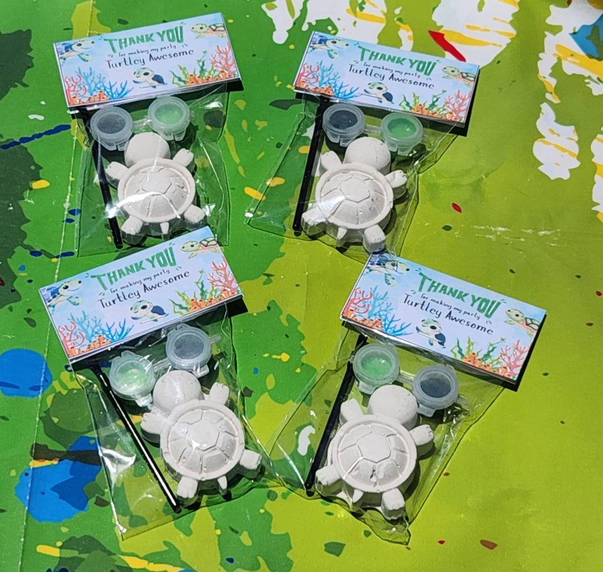 Turtle Plaster Paint Kits for Kids – DIY Sea Turtle Craft – Birthday Party Favors – Ocean Party Activity – Non-Toxic Art Kit
