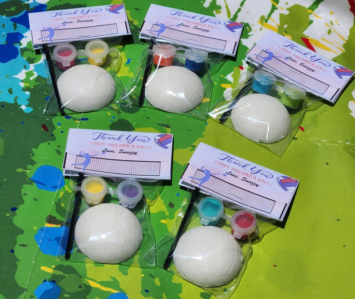 Volleyball Paint Kits for Kids | DIY Sports Craft | Volleyball Birthday Party Favors | Non-Candy Goodie Bag Idea | Kids Painting Activity