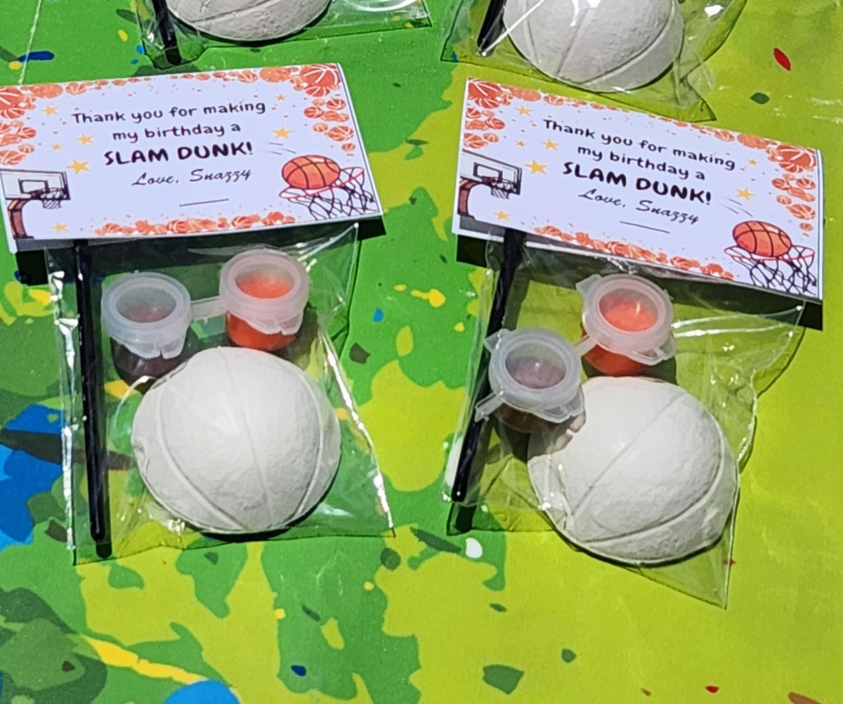 Basketball Paint Kits for Kids | Sports Party Favors | DIY Craft Kits | Basketball Birthday Goodie Bags | Non-Candy Gift Ideas
