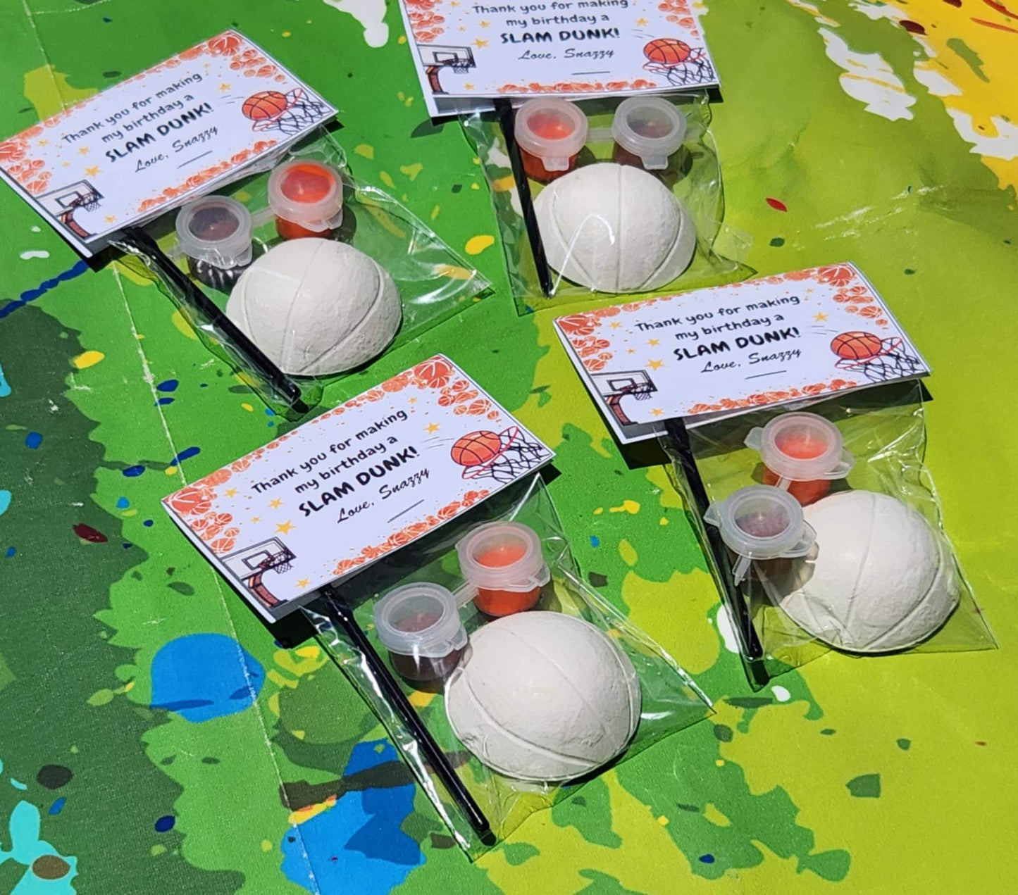 Basketball Paint Kits for Kids | Sports Party Favors | DIY Craft Kits | Basketball Birthday Goodie Bags | Non-Candy Gift Ideas