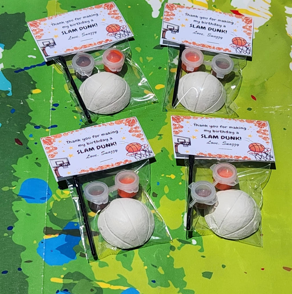 Basketball Paint Kits for Kids | Sports Party Favors | DIY Craft Kits | Basketball Birthday Goodie Bags | Non-Candy Gift Ideas