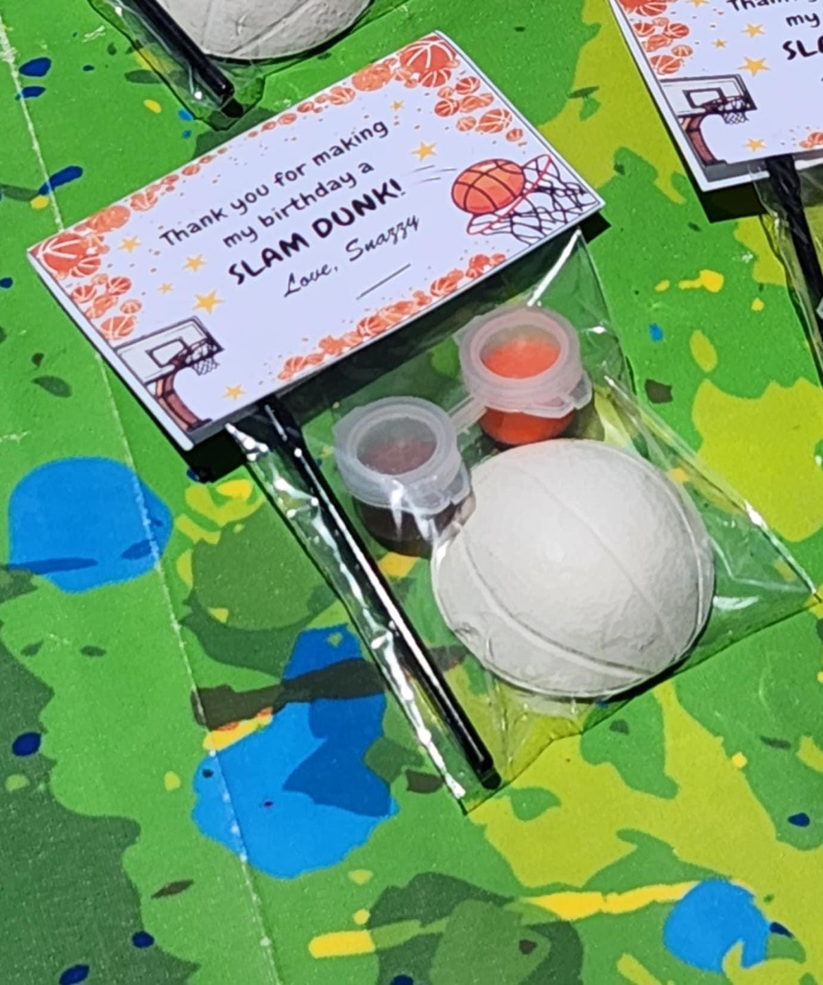Basketball Paint Kits for Kids | Sports Party Favors | DIY Craft Kits | Basketball Birthday Goodie Bags | Non-Candy Gift Ideas