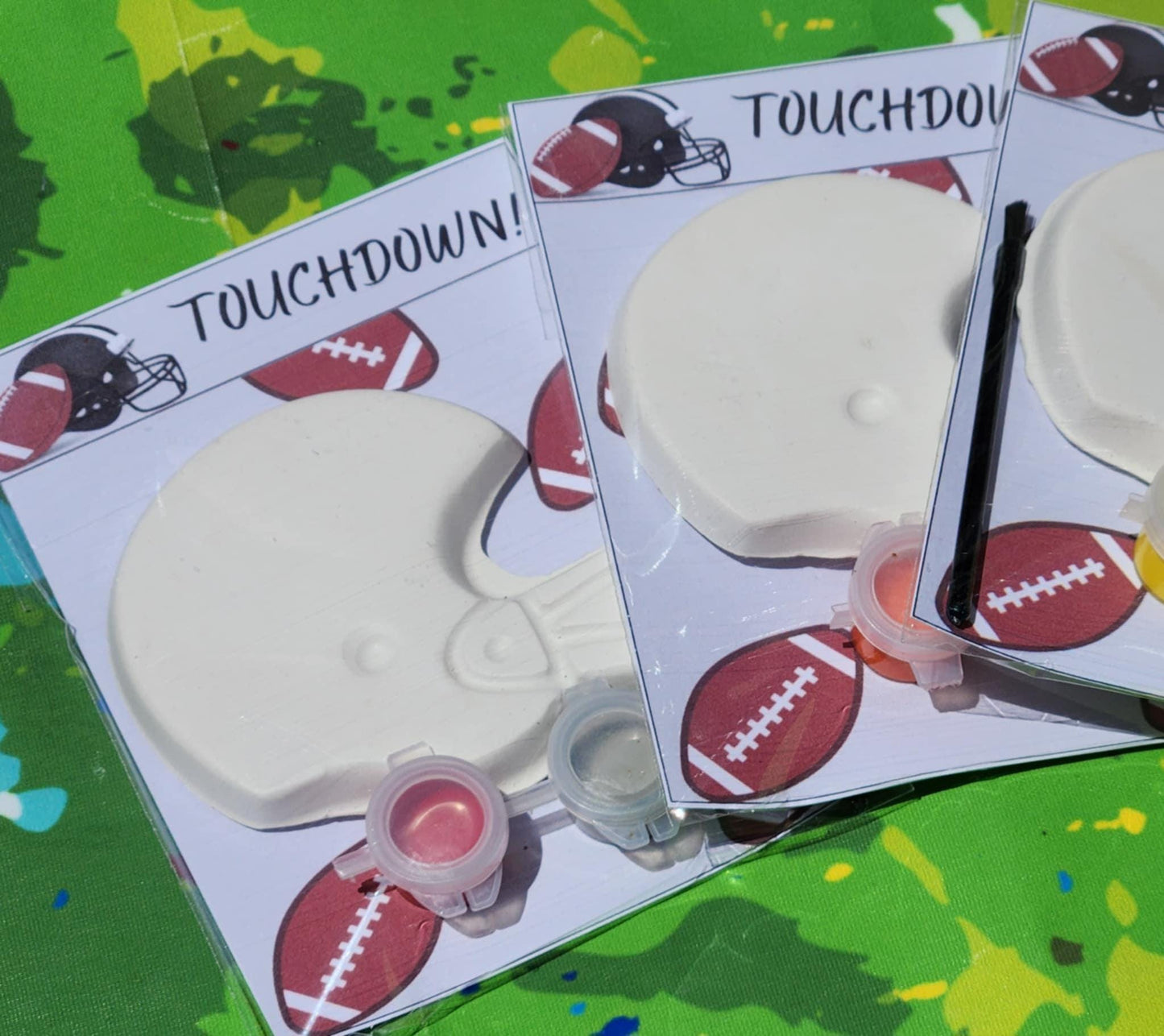 Football Helmet Paint Kits for Kids | Sports Birthday Party Favors | DIY Craft Kit | Non-Candy Goodie Bags | Team Party Gifts