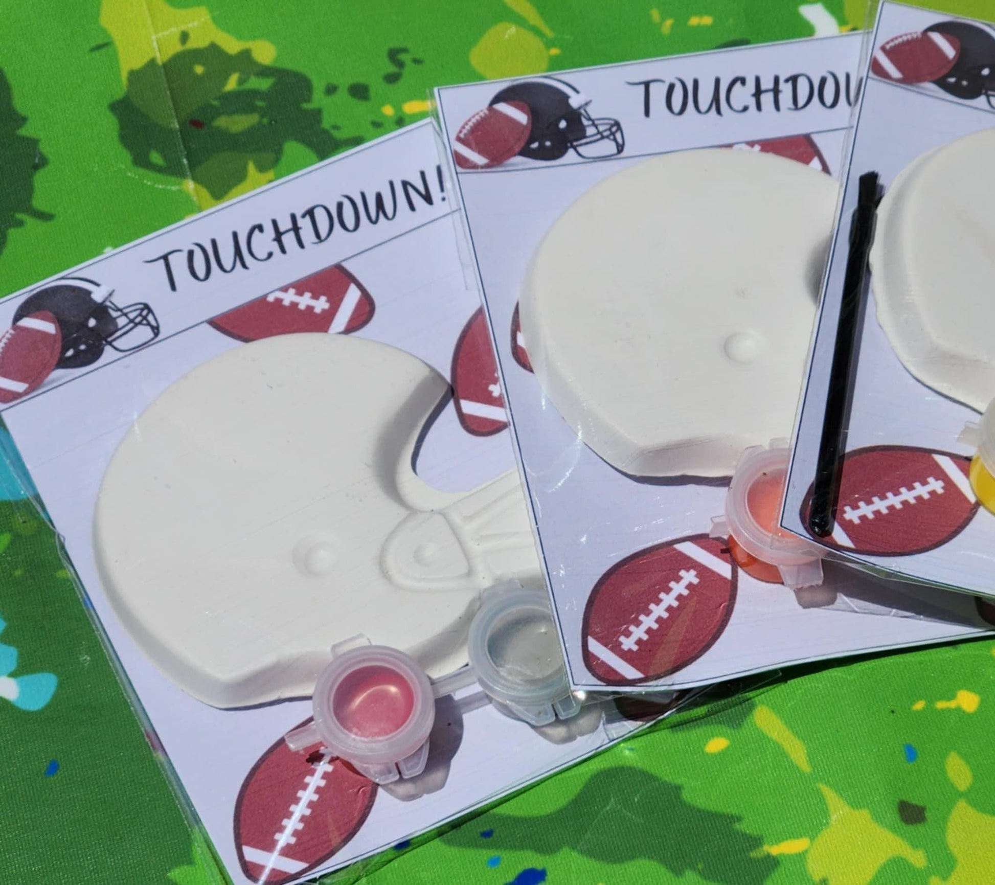 Football Helmet Paint Kits for Kids | Sports Birthday Party Favors | DIY Craft Kit | Non-Candy Goodie Bags | Team Party Gifts