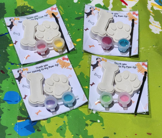Dog Bone & Paw Paint Kits for Kids | Puppy Party Favors | Dog Birthday Goodie Bags | DIY Craft Kit | Non-Candy Kids Activity