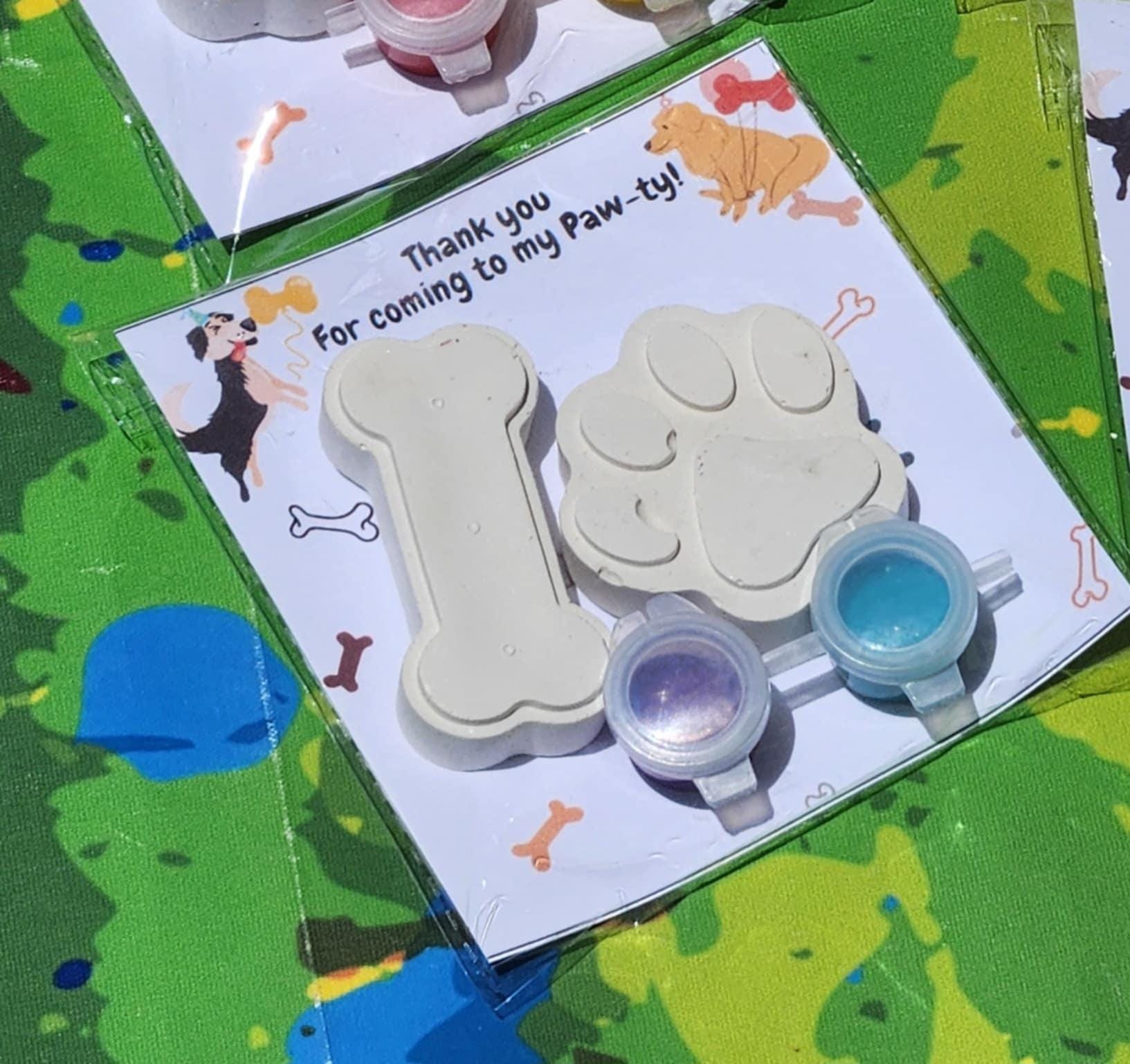 Dog Bone & Paw Paint Kits for Kids | Puppy Party Favors | Dog Birthday Goodie Bags | DIY Craft Kit | Non-Candy Kids Activity