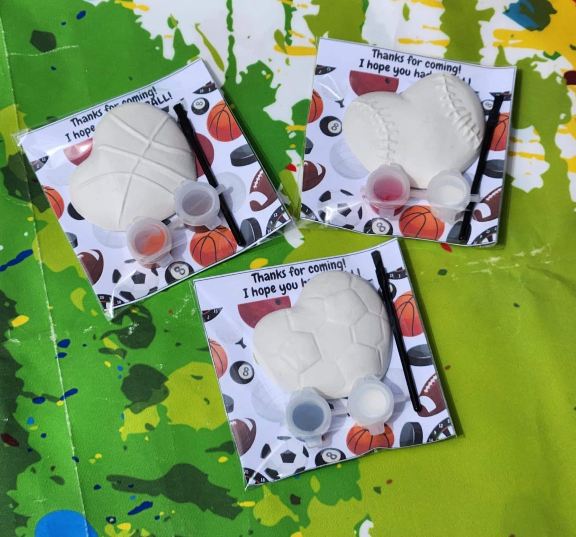 Sports Theme Plaster Paint Kits for Kids | Party Favors | DIY Sports Activity | Non-Toxic Painting Kit | Birthday Craft | Custom Party Pack