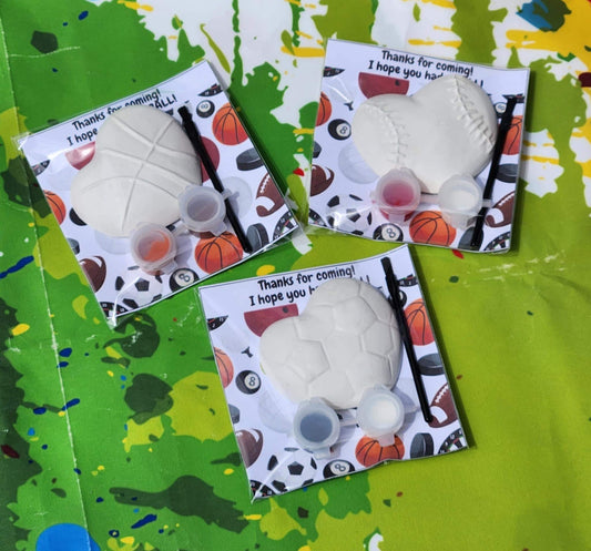 Sports Theme Plaster Paint Kits for Kids | Party Favors | DIY Sports Activity | Non-Toxic Painting Kit | Birthday Craft | Custom Party Pack
