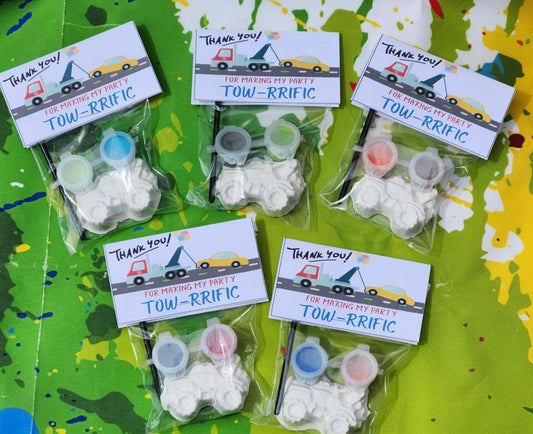 Tow Truck Plaster Paint Kit: DIY Party Favor Craft