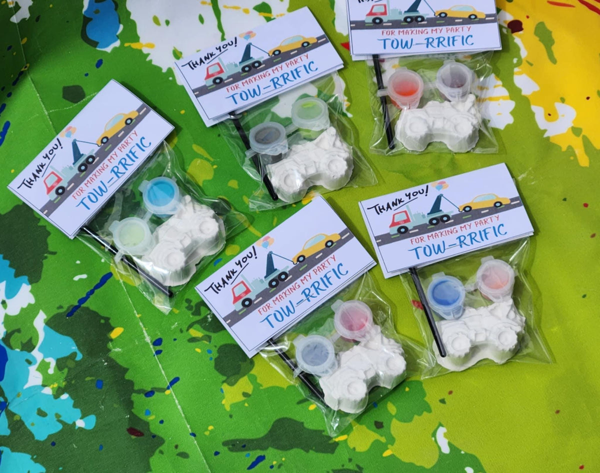 Tow Truck Plaster Paint Kit: DIY Party Favor Craft