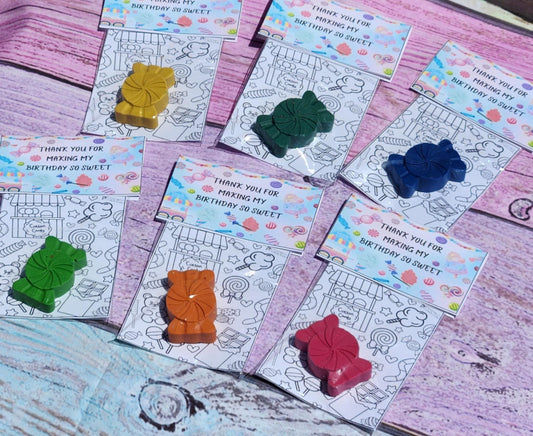 Personalized Candy Crayon Birthday Favors: Coloring Kit Classroom Handouts