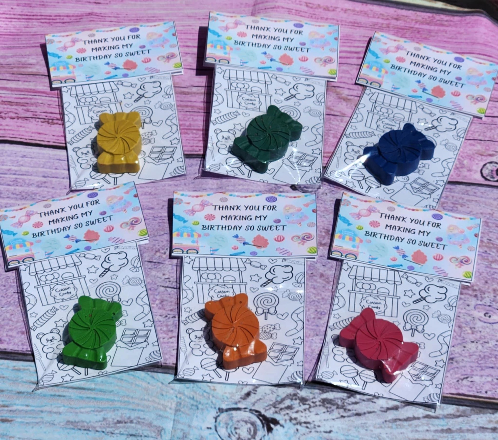 Personalized Candy Crayon Birthday Favors: Coloring Kit Classroom Handouts