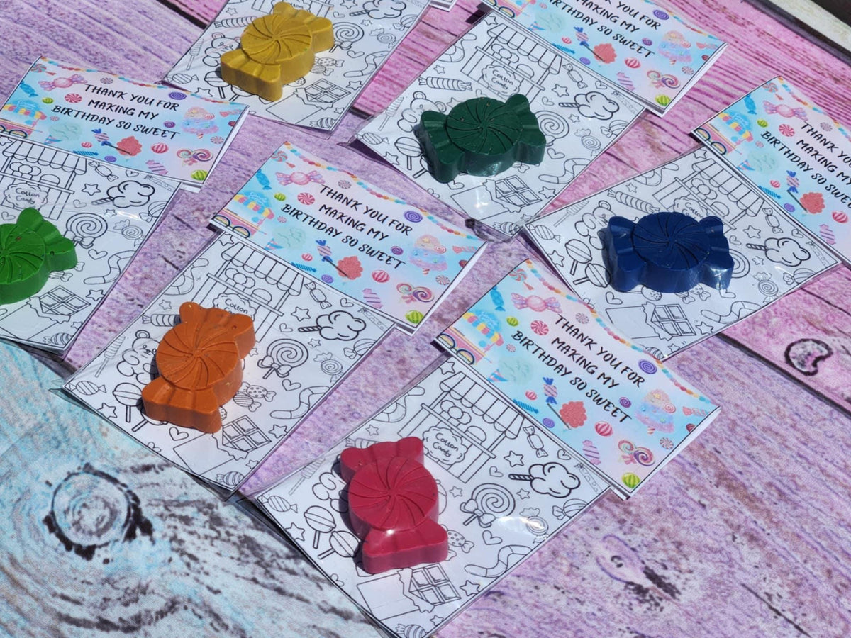 Personalized Candy Crayon Birthday Favors: Coloring Kit Classroom Handouts