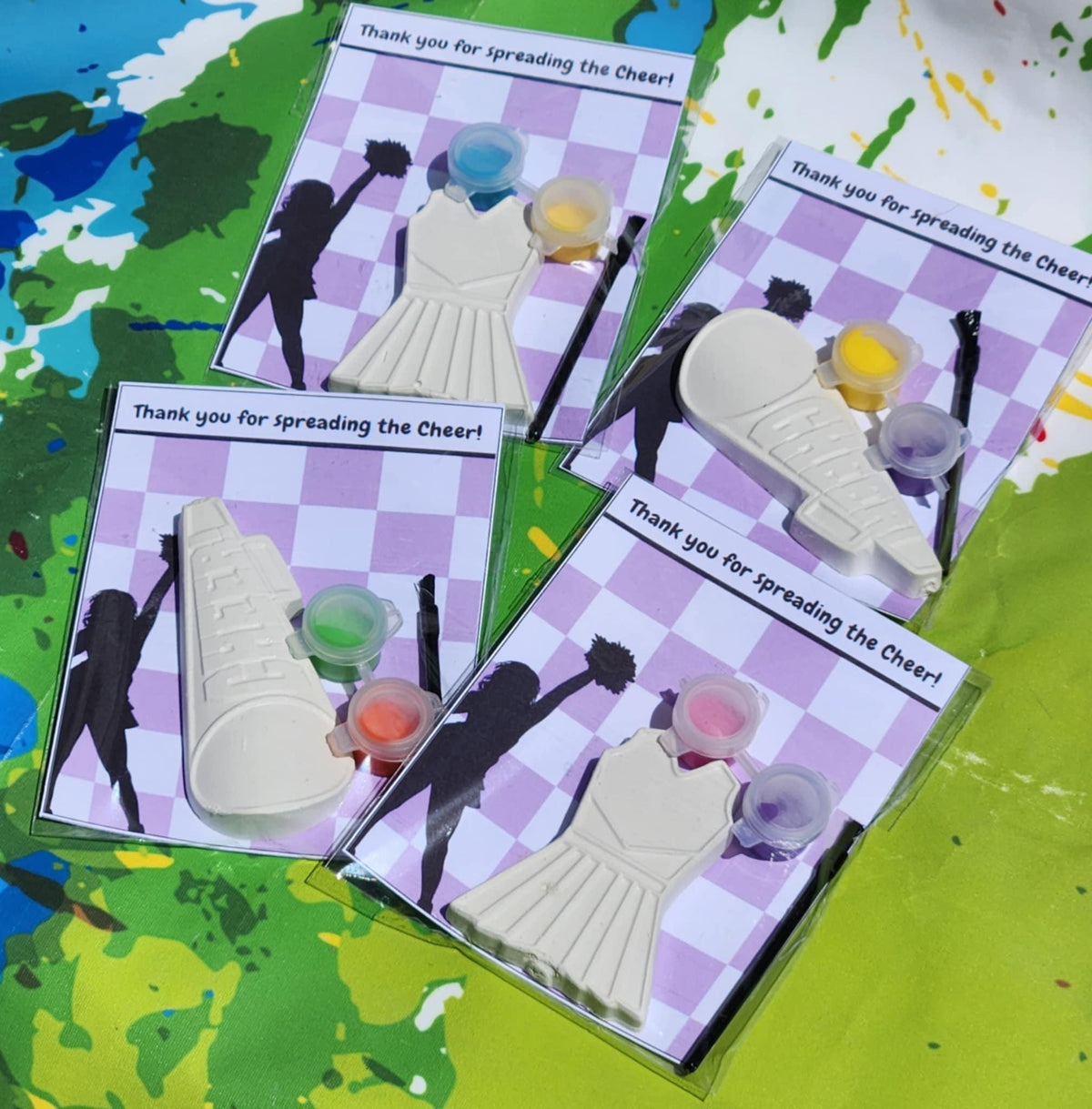Cheer Party Favors | Cheerleader Paint Kits | DIY Birthday Craft for Kids | Cheerleading Goodie Bags | Plaster Party Activity