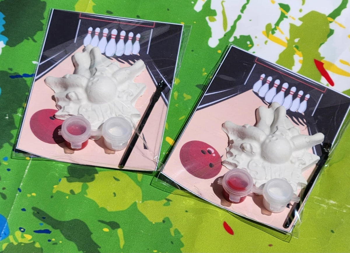 Bowling Party Favor Kit: DIY Plaster Painting Craft Activity