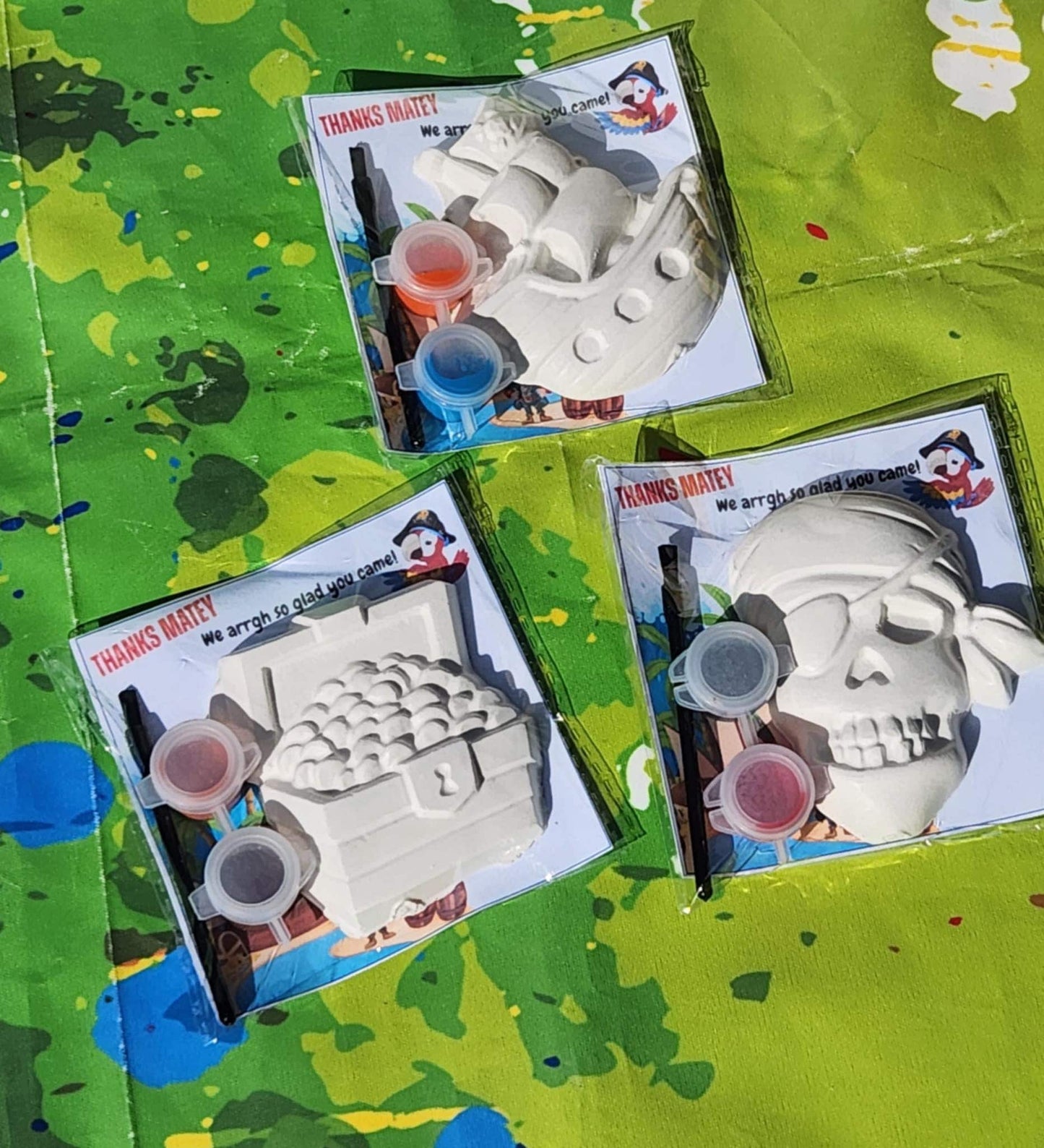 Pirate Paint Kit Party Favor | Treasure Chest, Ship & Skull Craft | Kids DIY Pirate Activity | Birthday Party Favor | Pirate Art Gift
