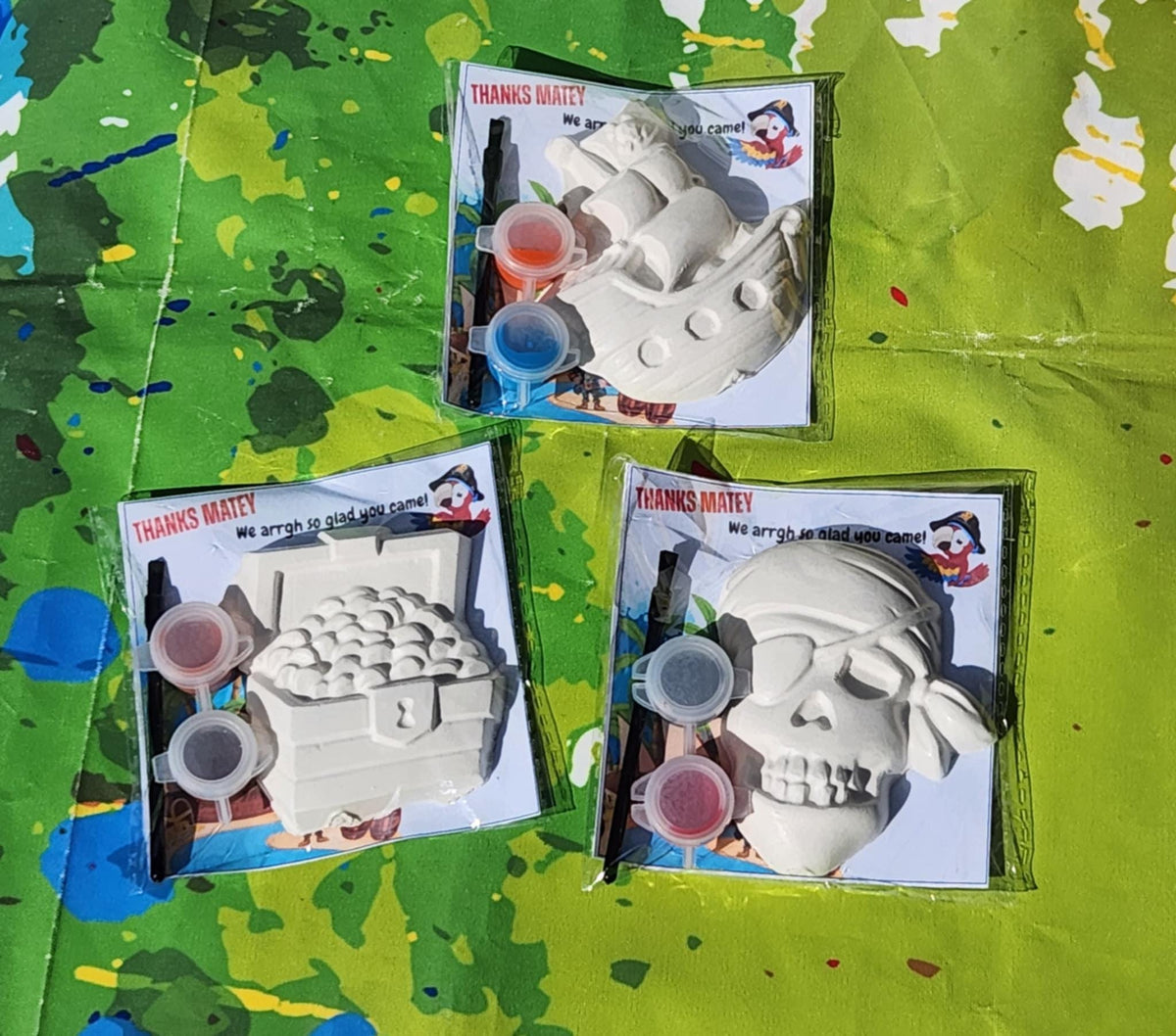 Pirate Paint Kit Party Favor | Treasure Chest, Ship & Skull Craft | Kids DIY Pirate Activity | Birthday Party Favor | Pirate Art Gift