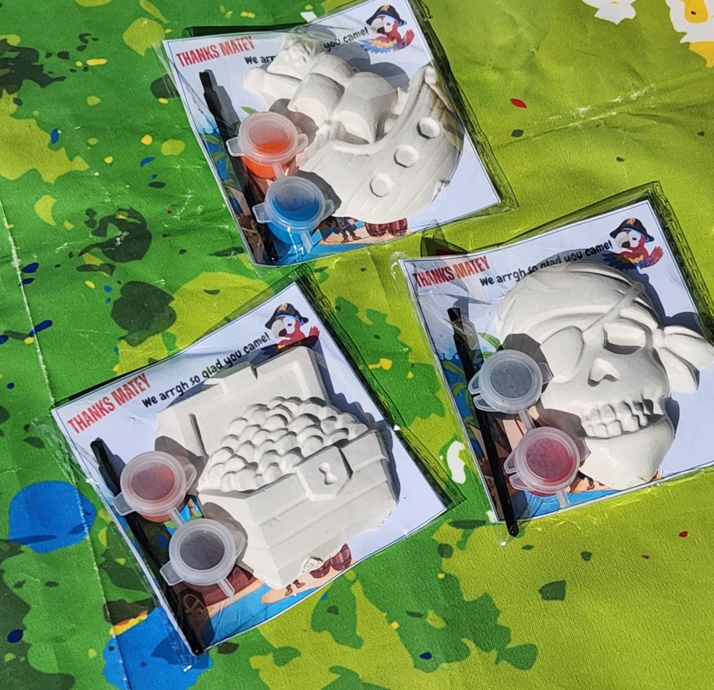 Pirate Paint Kit Party Favor | Treasure Chest, Ship & Skull Craft | Kids DIY Pirate Activity | Birthday Party Favor | Pirate Art Gift
