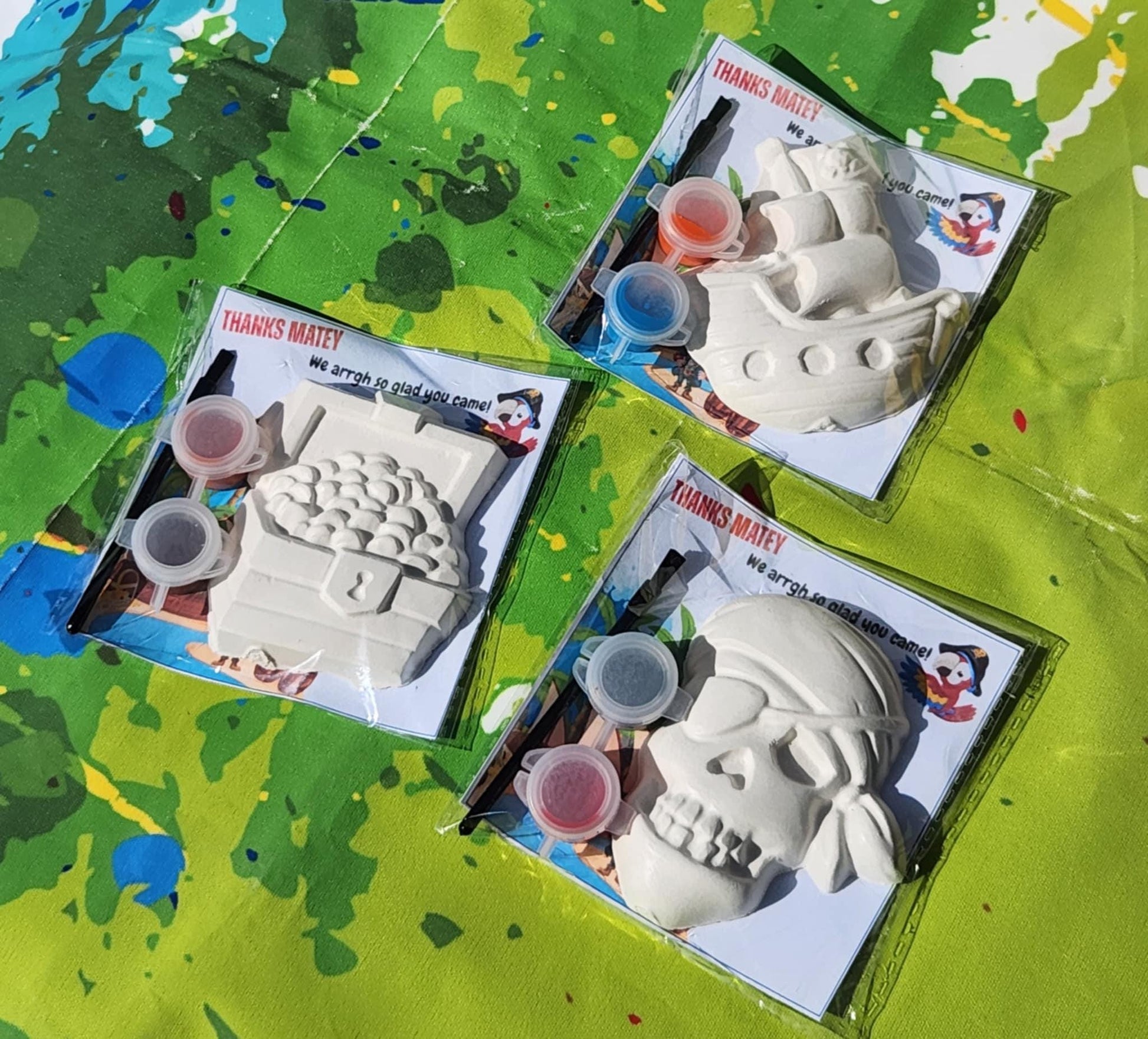 Pirate Paint Kit Party Favor | Treasure Chest, Ship & Skull Craft | Kids DIY Pirate Activity | Birthday Party Favor | Pirate Art Gift