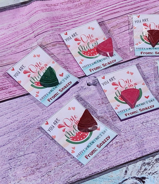 Watermelon Valentine's Day Cards with Crayons: Personalized Kids Valentines