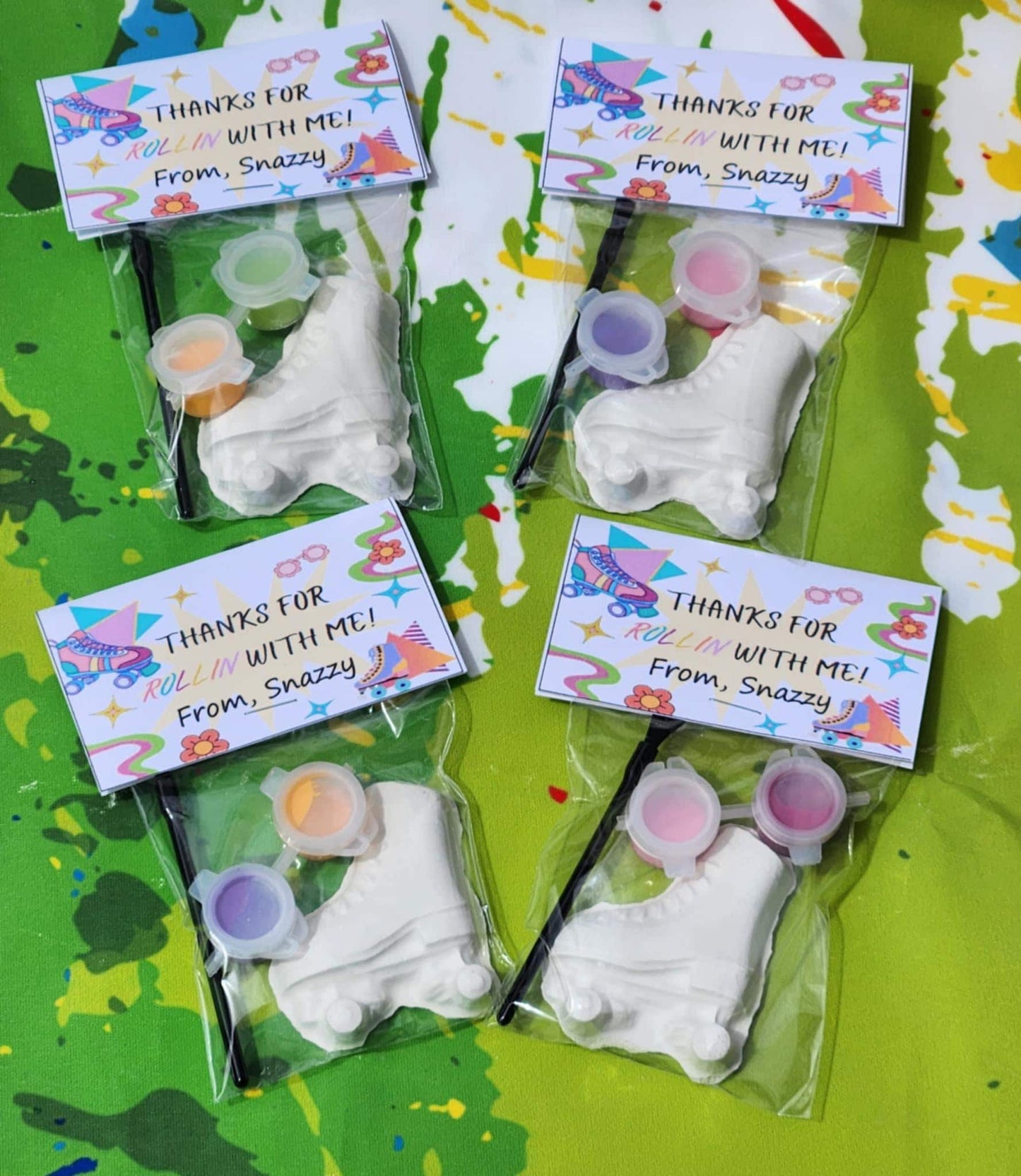 Rollerblade Paint Kit Party Favors | Fun Kids Art Activity | DIY Plaster Craft | Retro Birthday Gift l Kids Party Gifts l Rollerblade theme