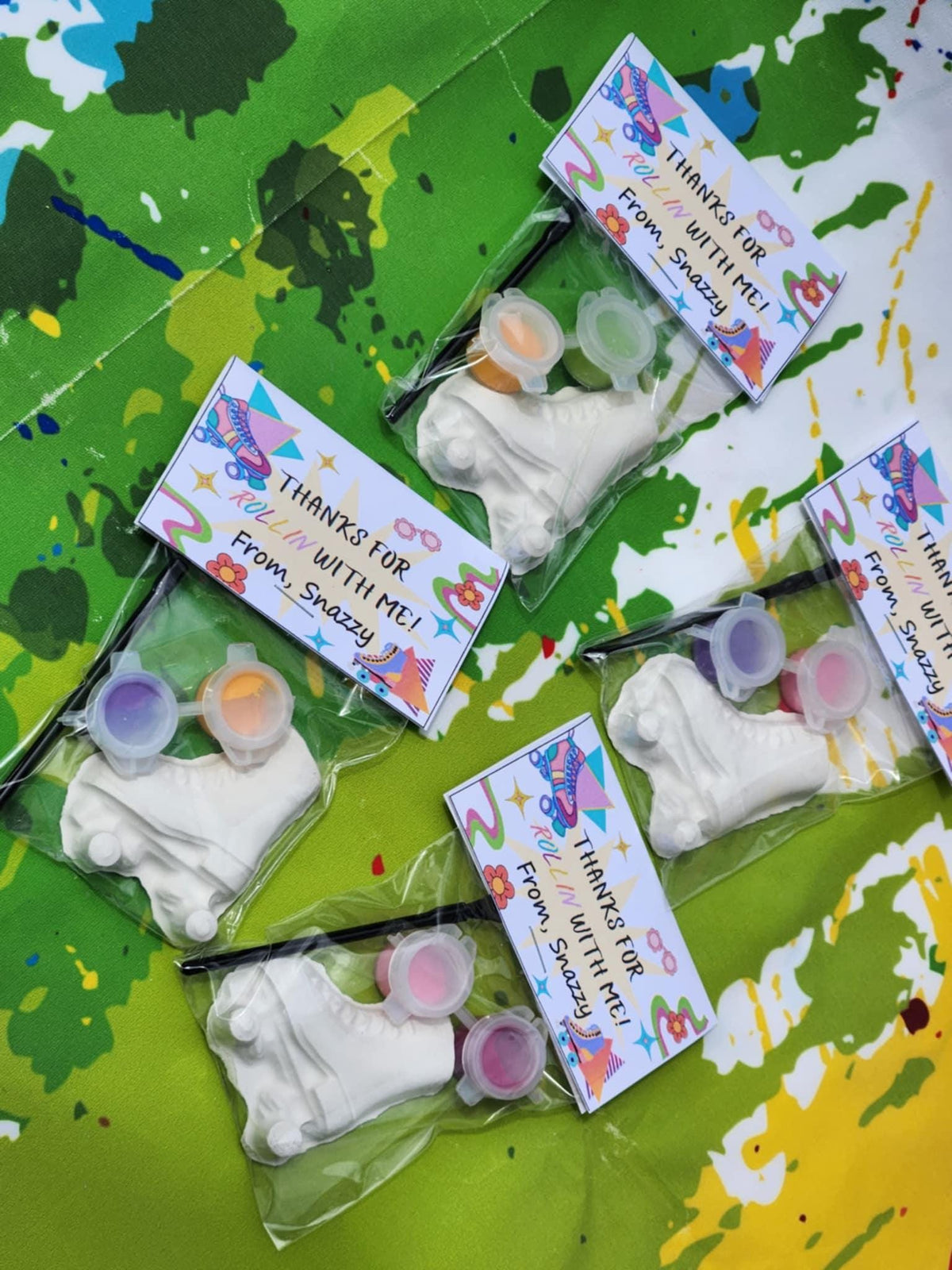 Rollerblade Paint Kit Party Favors | Fun Kids Art Activity | DIY Plaster Craft | Retro Birthday Gift l Kids Party Gifts l Rollerblade theme